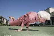 old woman exercising